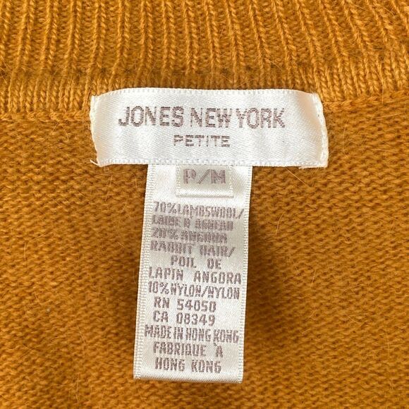 Vintage Mustard Yellow Lambswool Angora Turtleneck Sweater Size P/M 80s 90s - Picture 9 of 12